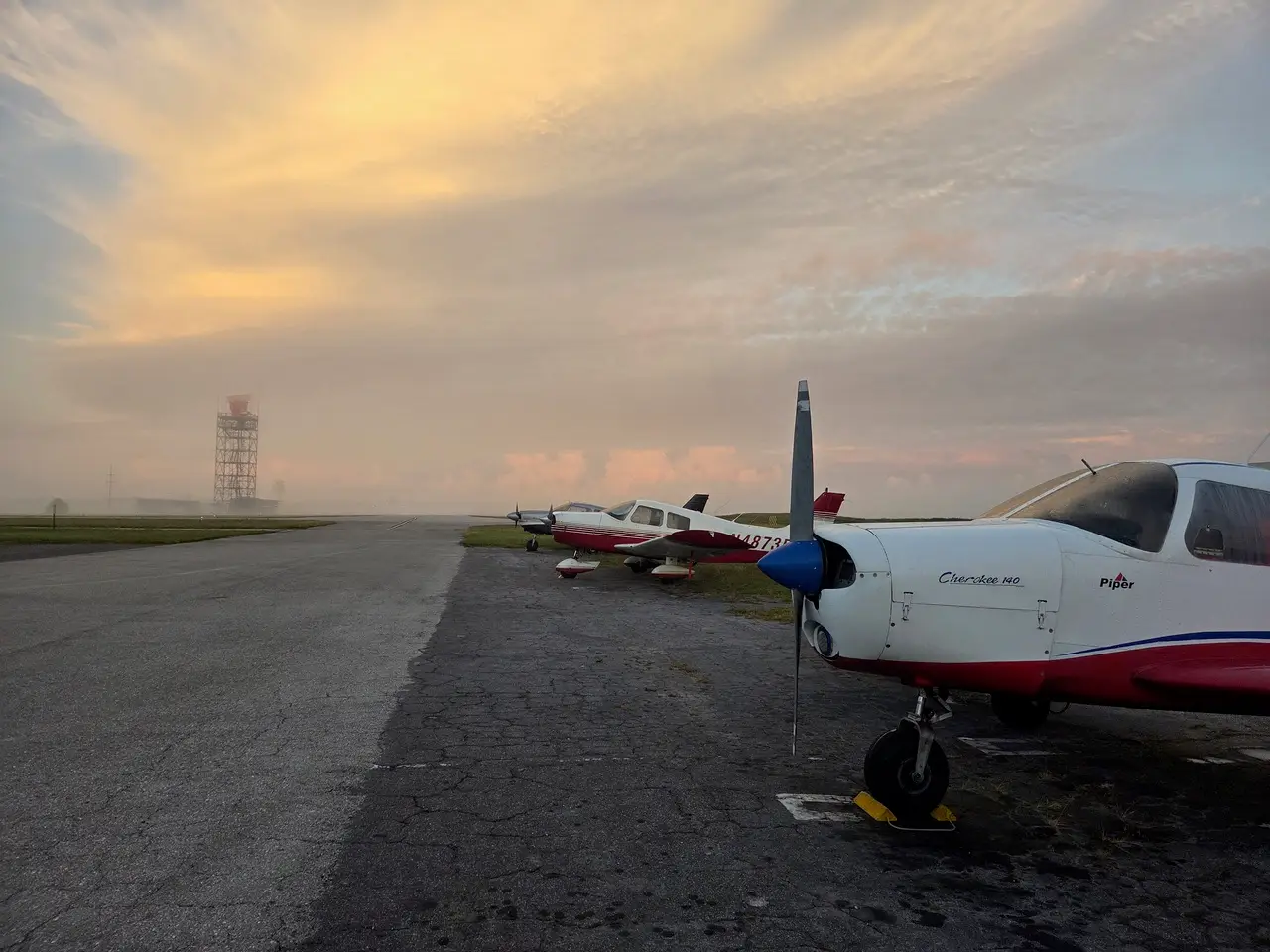 Aircraft undergoing AD compliance checks at Universal Aircraft Solutions in Sarasota, Florida.